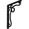 Ekena Millwork Orleans Wrought Iron Bracket, (Single center brace), Antiqued Silver 1 1/2"W x 12"D x 15"H BKTM01X12X15SOLASV - alternate 1
